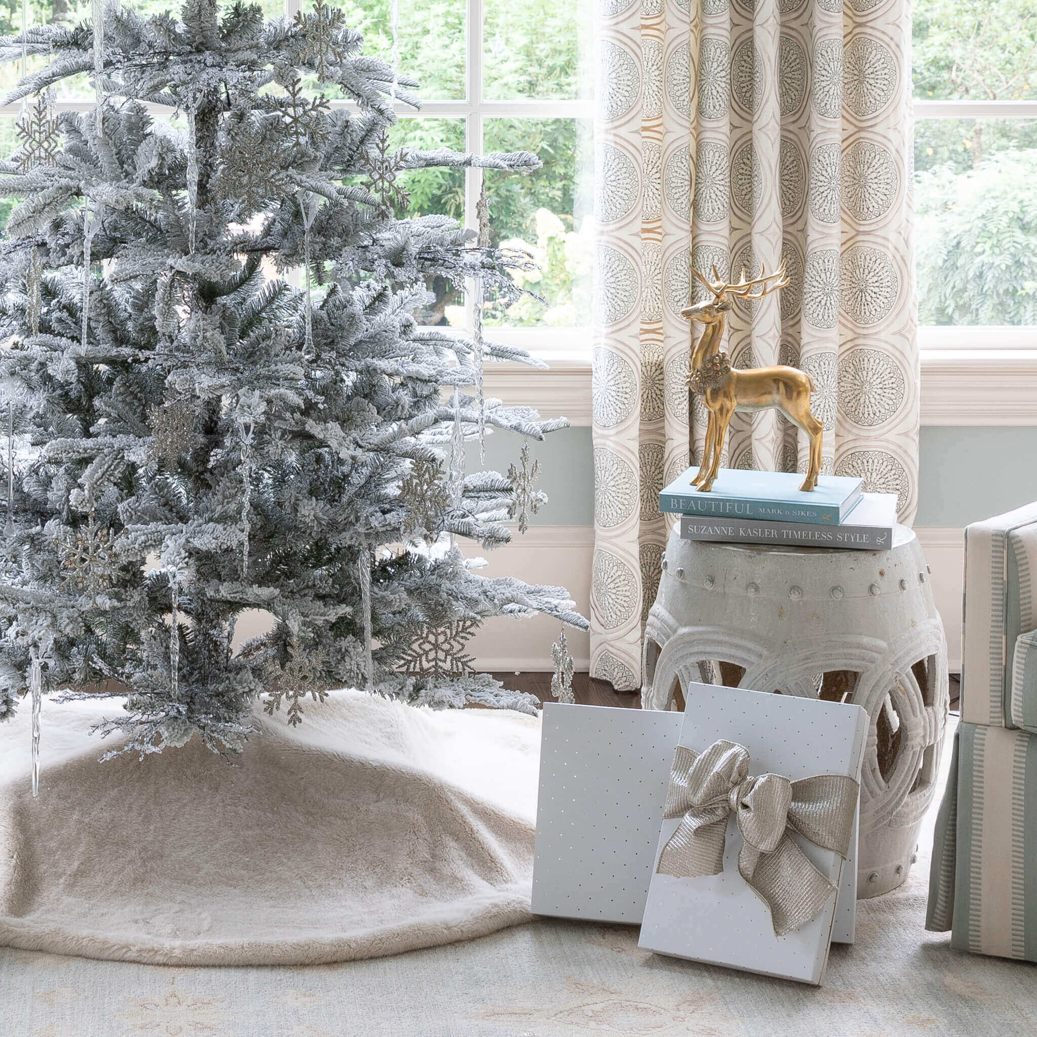 Kit 12 Enfeites De Floco De Neve Com Miçangas