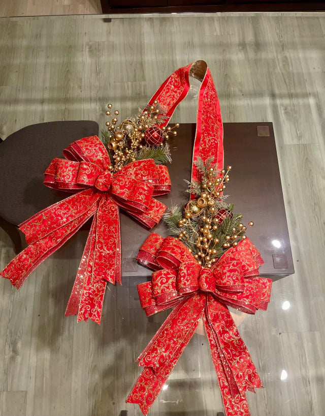 Escapulário Fita De Veludo vermelho/ dourado 2,00x40cm