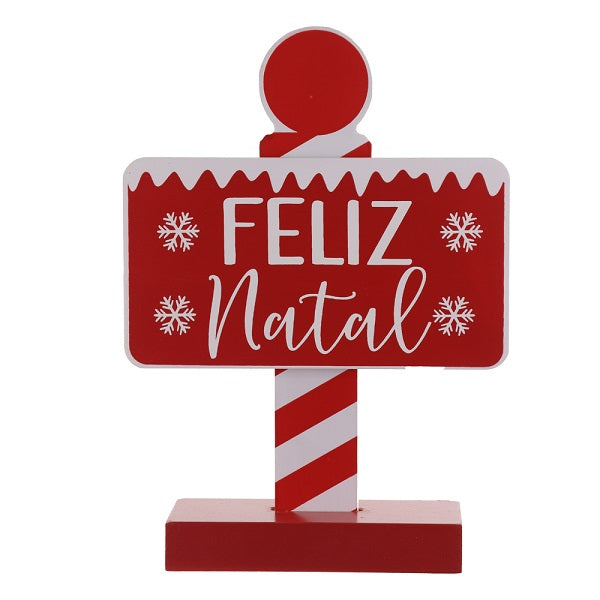 Placa Decorativo Feliz Natal 14cm