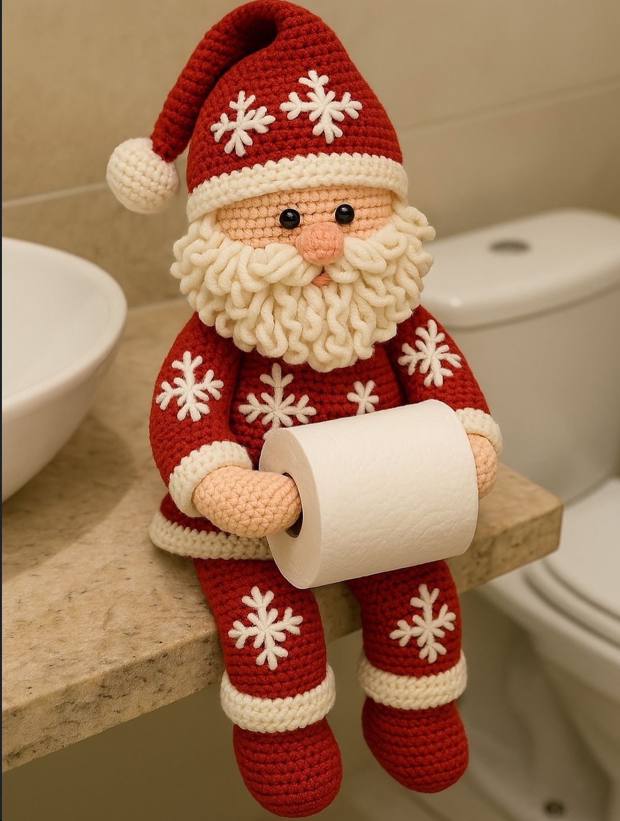 Papai Noel De Crochê 20cm