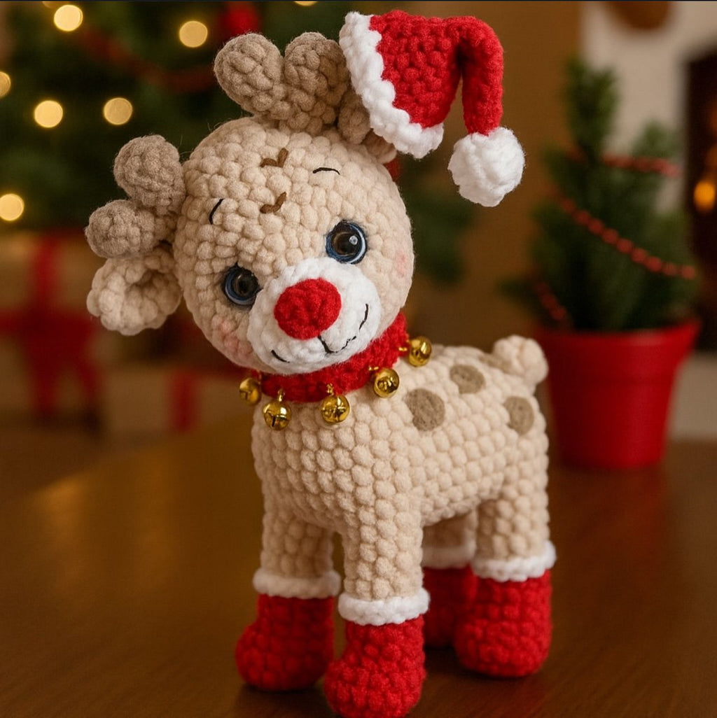 Cachorro Natalino em Crochê 25cm