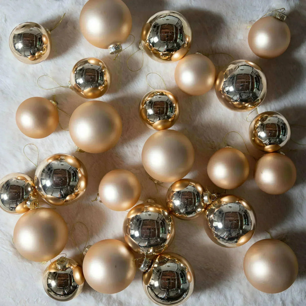 Kit 24 bolas 8cm Essenciais (Douradas)