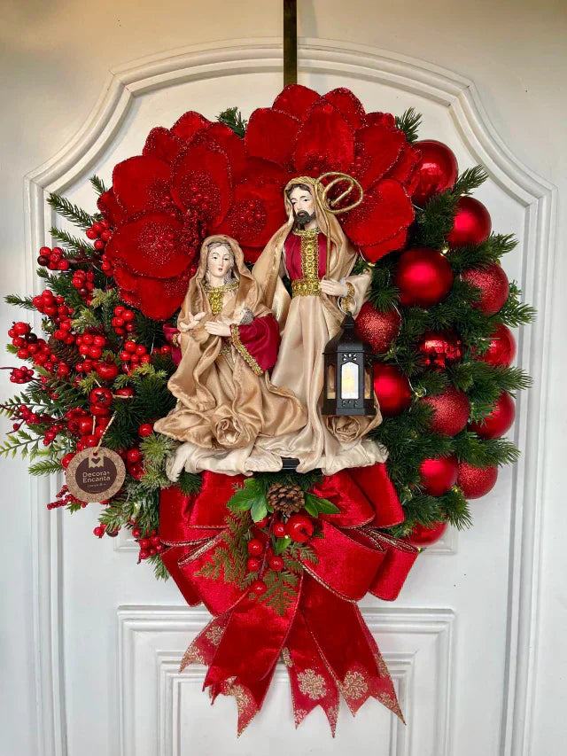 Guirlanda De Natal Sagrada Família C/ Led 50cm