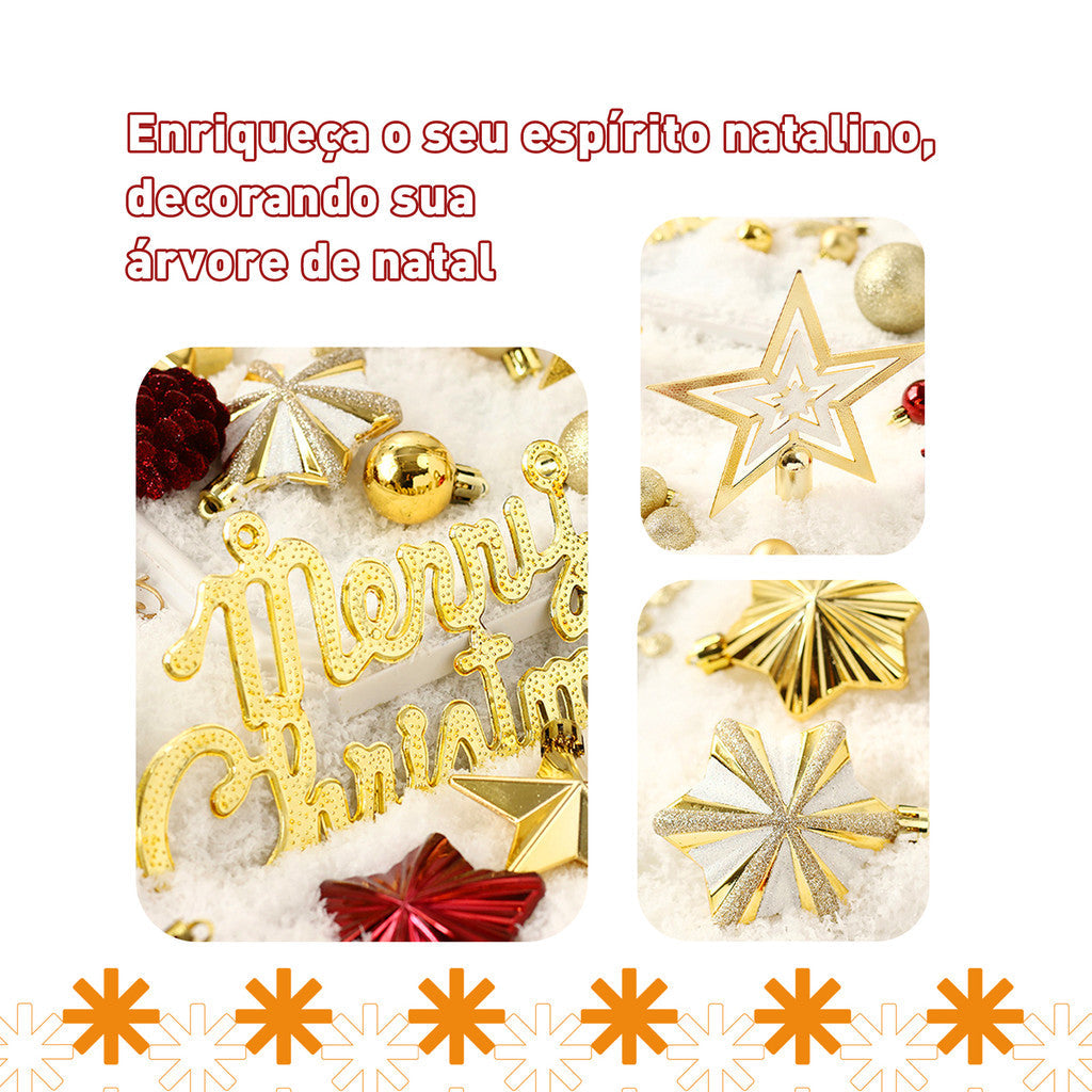 Kit 70 Bolas decoração de natal árvore pendente bolinhas enfeites natalinos casa pisca pisca led