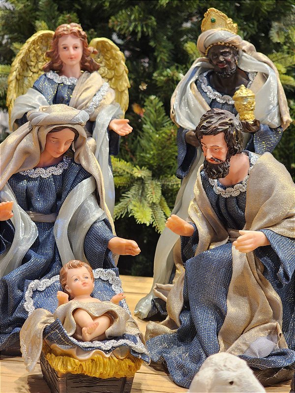 PRESÉPIO DE RESINA LUXO 11 PÇS