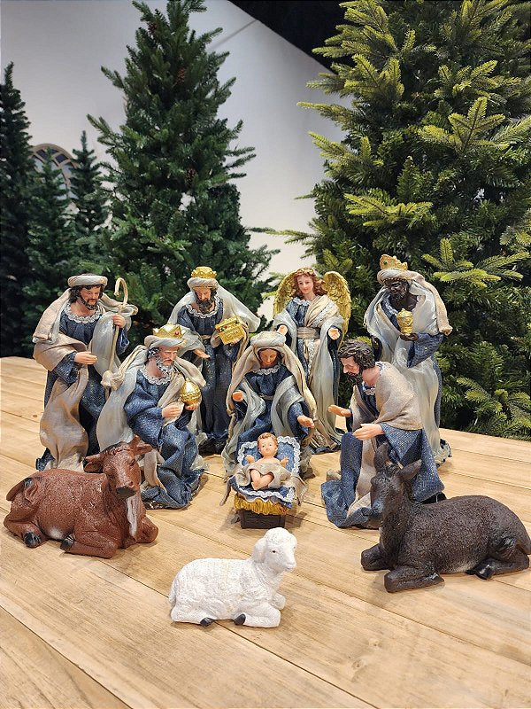 PRESÉPIO DE RESINA LUXO 11 PÇS