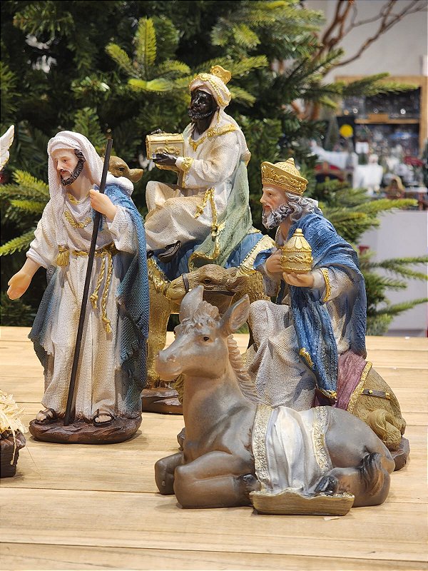 PRESÉPIO DE RESINA LUXO 11 PÇS