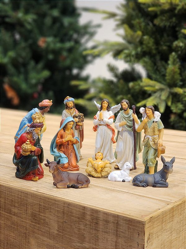 PRESÉPIO DE RESINA LUXO 11 PÇS