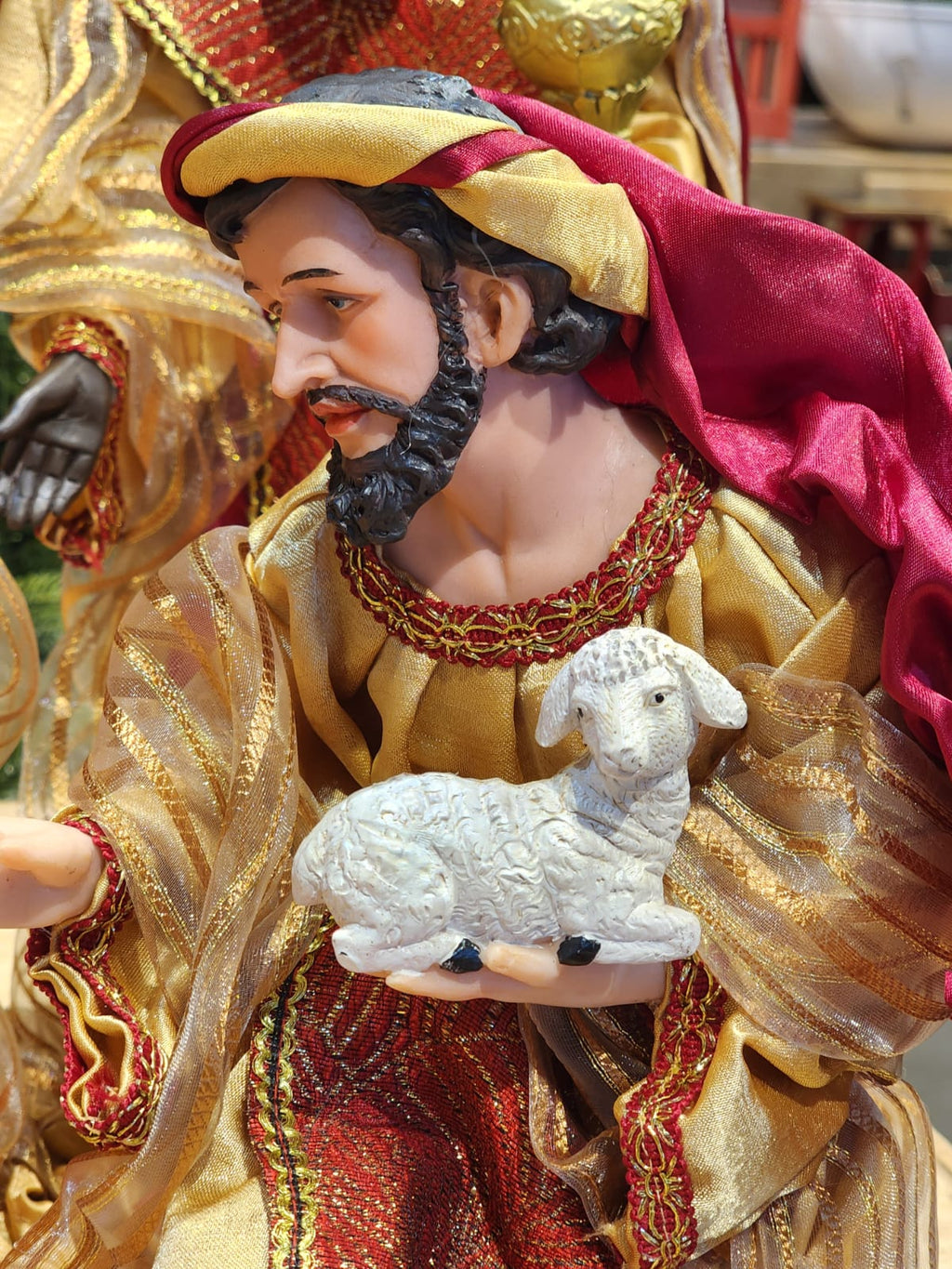 PRESÉPIO DE RESINA COM TECIDO LUXO 11 PÇS | Promoção apenas tamanhos de 28 e 36cm